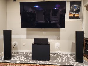 Basement home theater setup